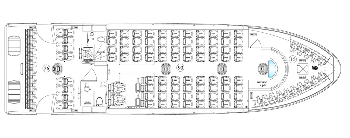 Vedette Passagers 20m 164 places - vue profil