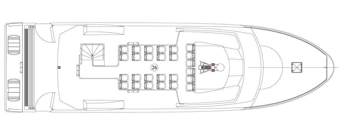 Vedette Passagers 20m 164 places - vue profil